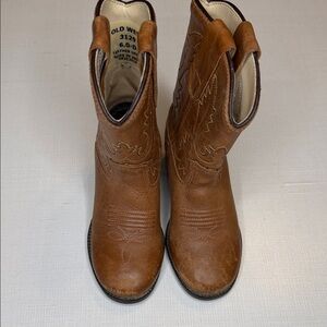 Old West Tan Leather Western Boots - Baby size 6